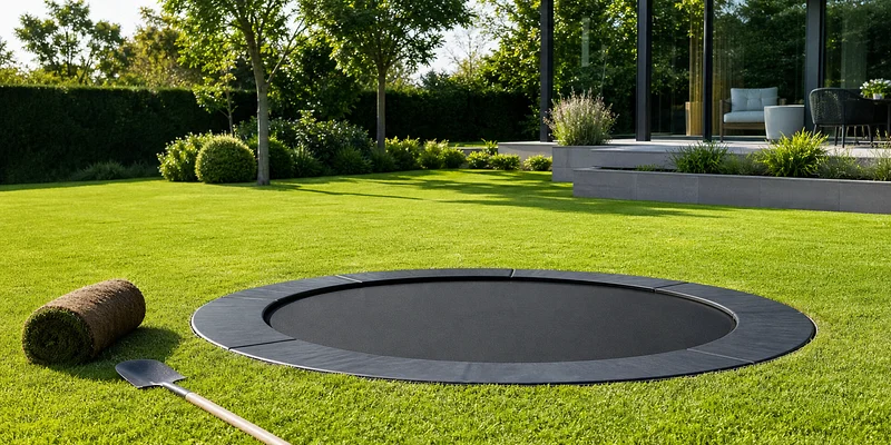Ingraaftrampoline in de tuin