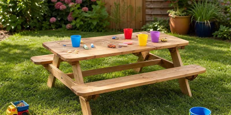 Kinderpicknicktafel in de tuin
