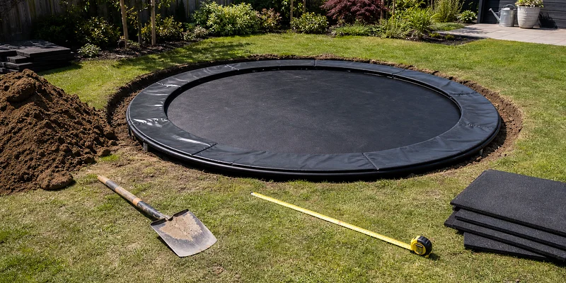 Trampoline plaatsen en ingraven