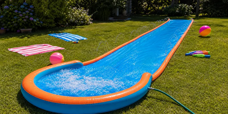 Waterglijbaan voor de tuin